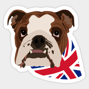 British Bulldog - Union Jack Bandana Bones Pattern Sticker